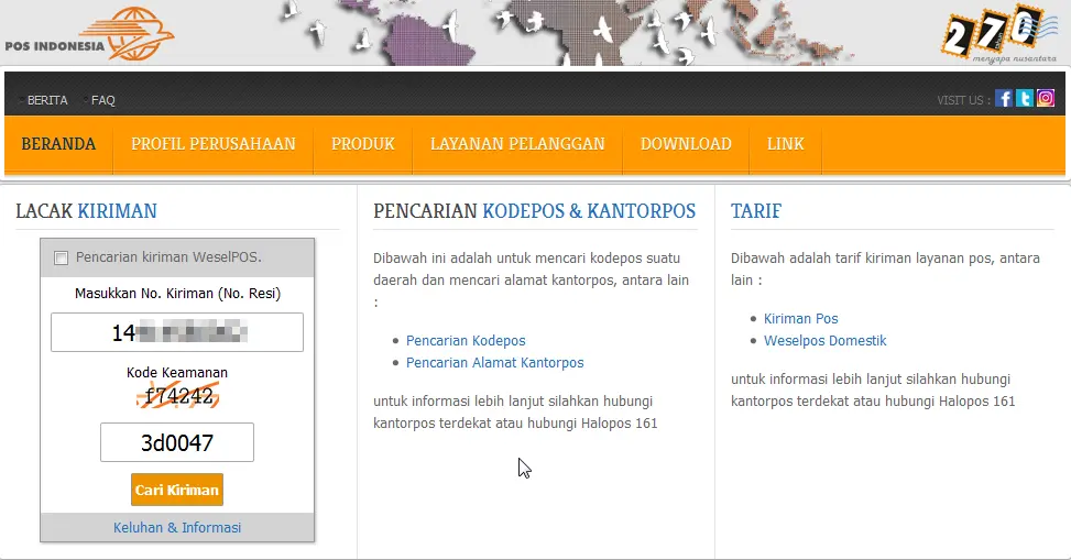 Cara Mengecek No Resi POS Indonesia