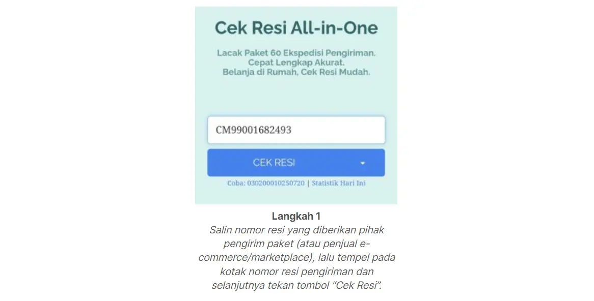 cek no resi melalui situs resmi