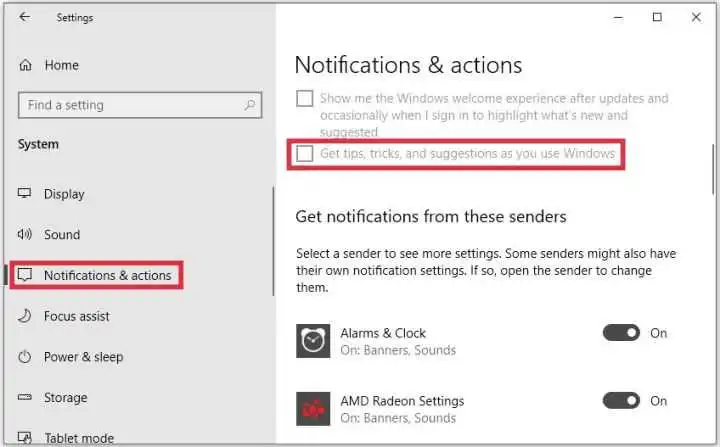 Matikan panduan triks suggestion